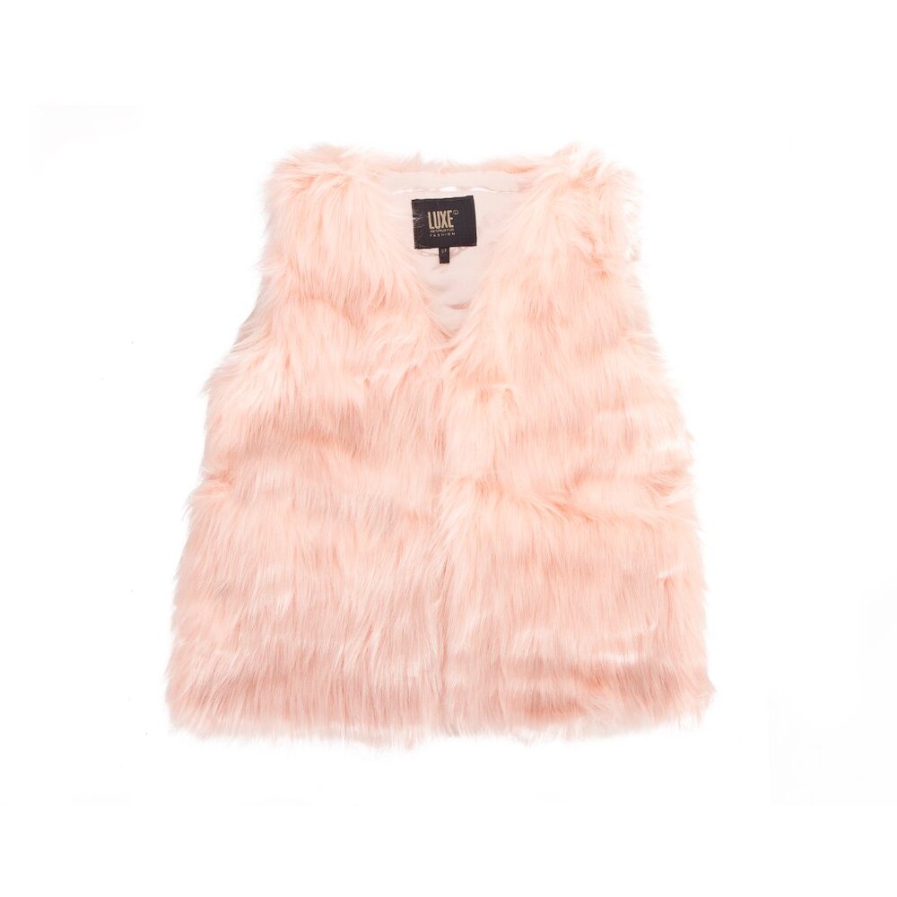 Luxe Fashion Classic Faux Fur Women Vest | 1-Piece | Pink